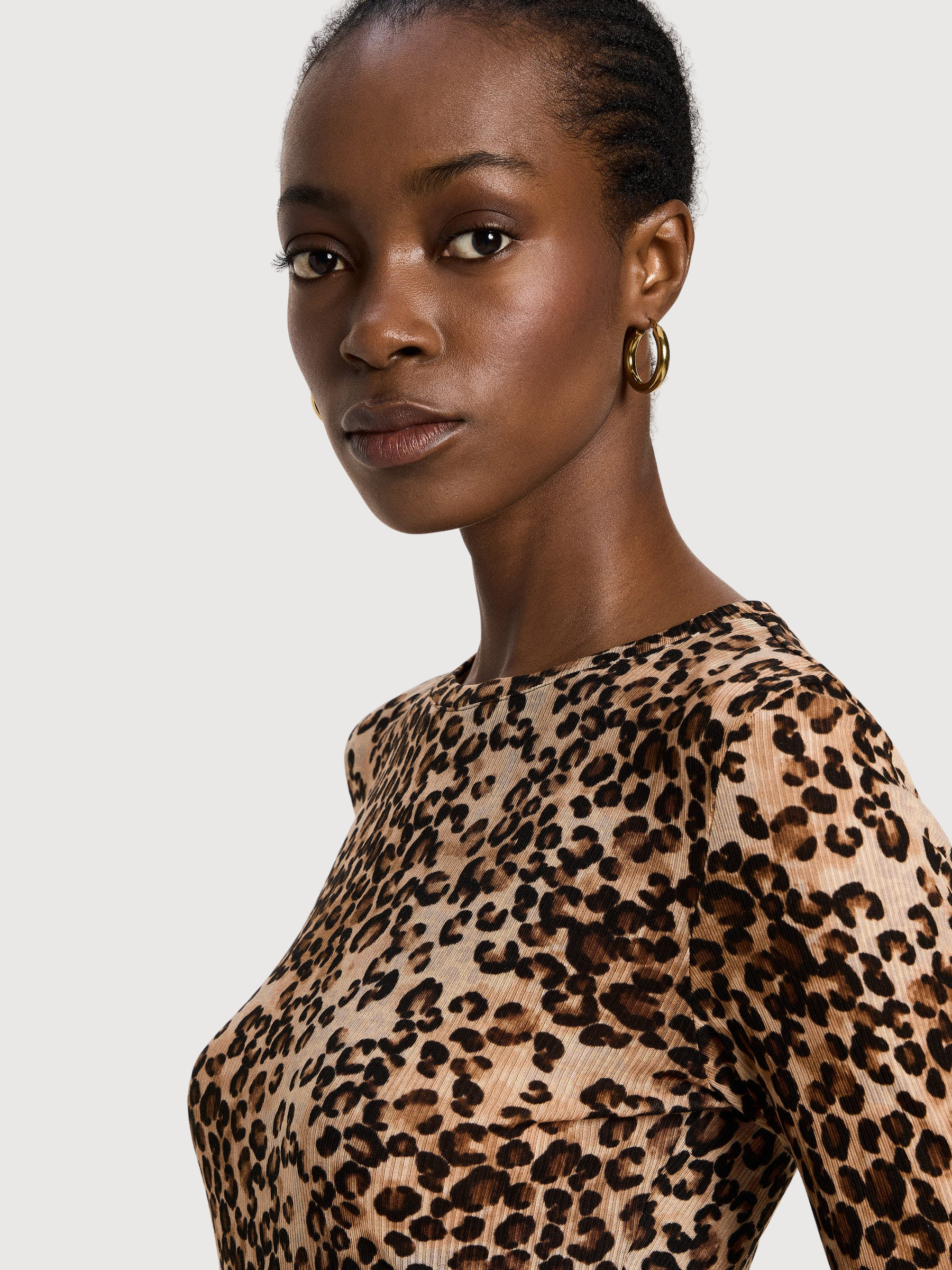 Langärmliges Shirt aus Tencel mit Leopardenmuster | LANIUS