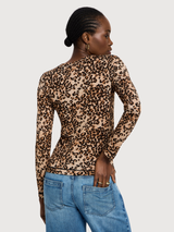 Long-sleeved shirt made from Tencel print leo | LANIUS