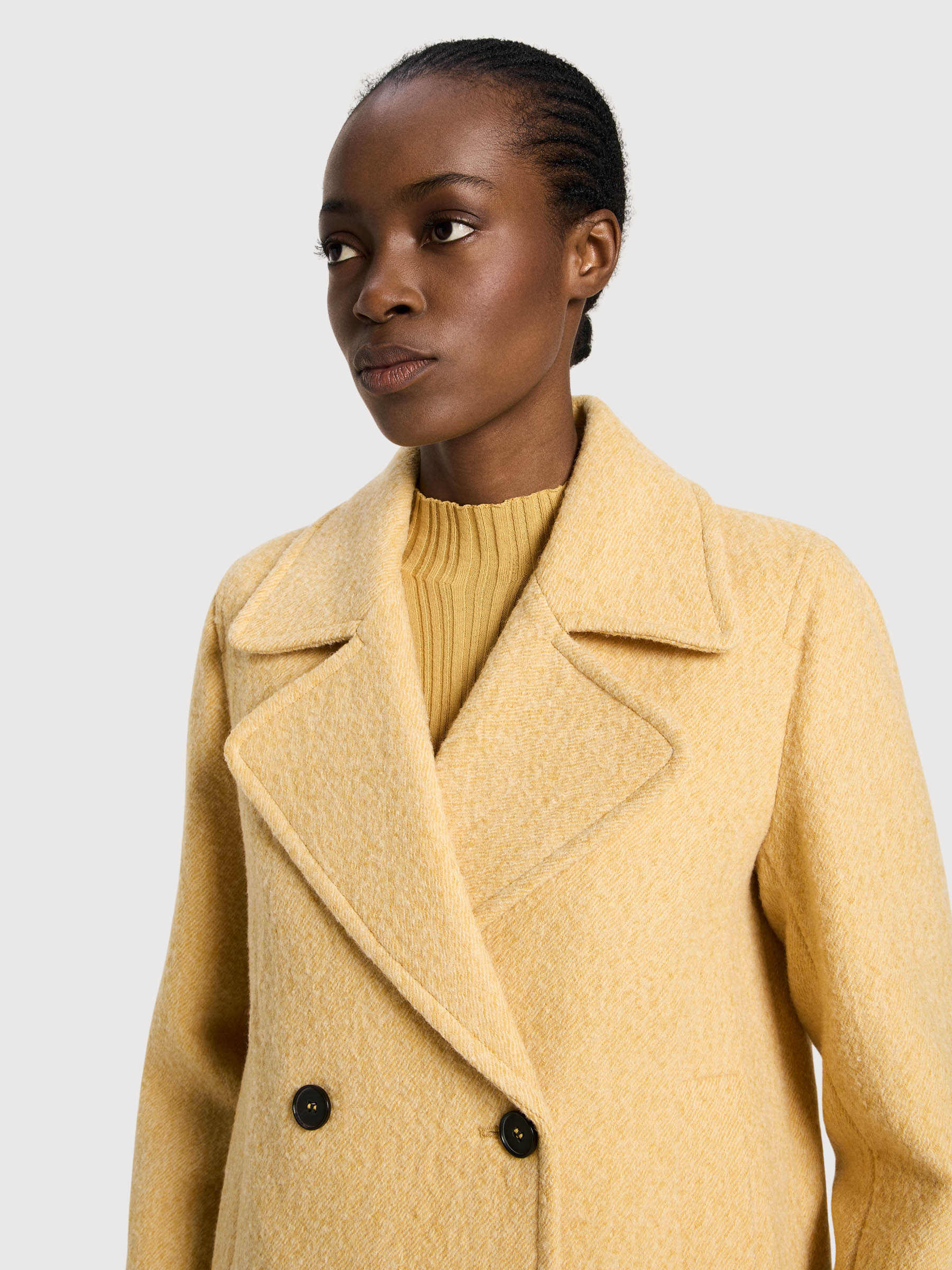 Cardigan caban giallo donna in lana | LANIUS