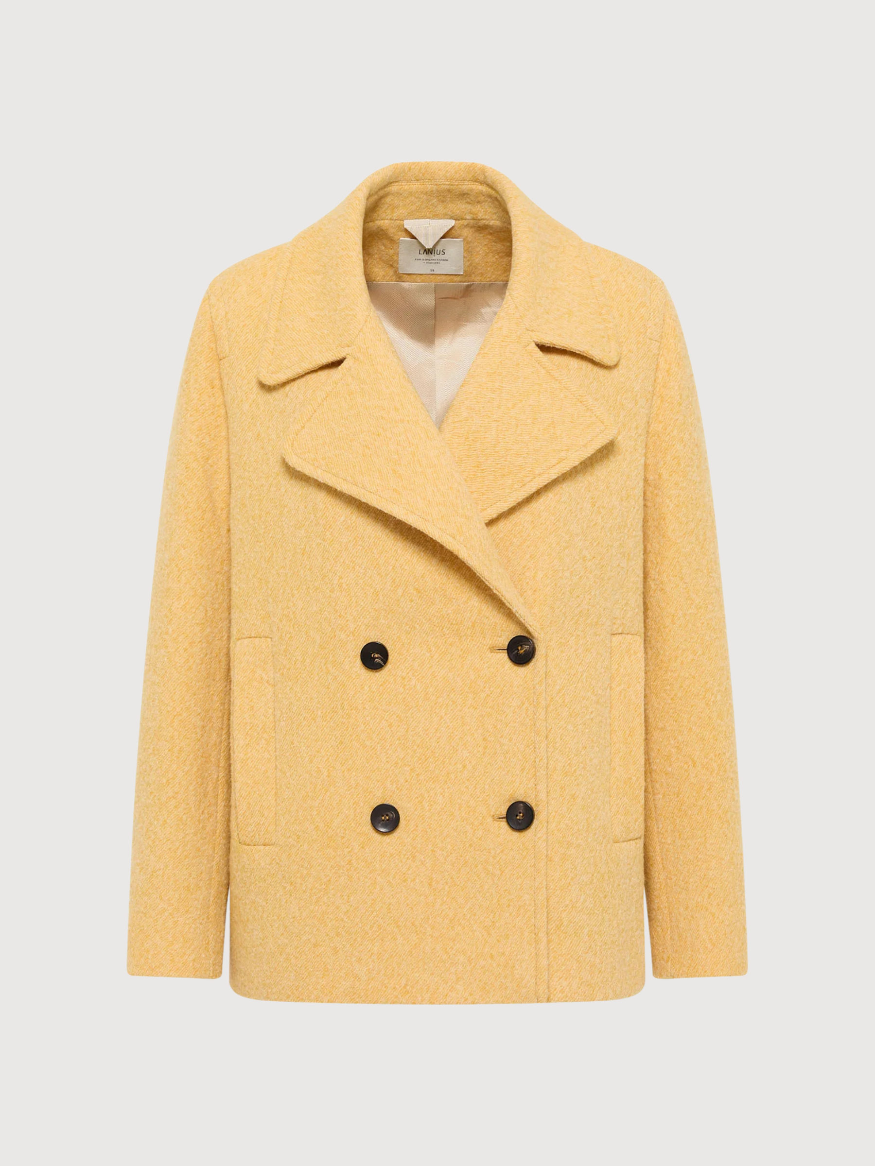 Cardigan caban giallo donna in lana | LANIUS