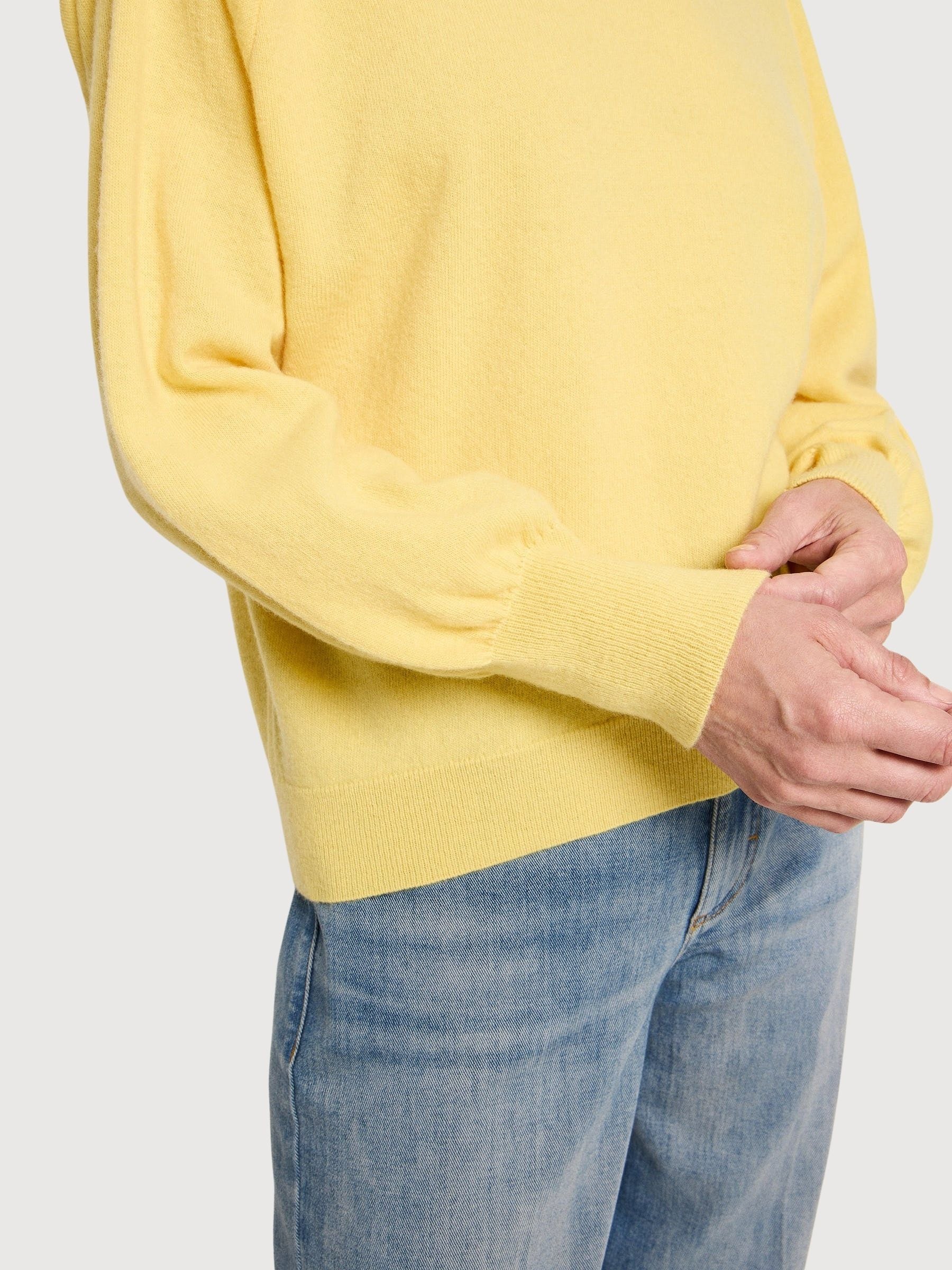Pullover Girocollo Giallo Donna Cashmere | Lanius