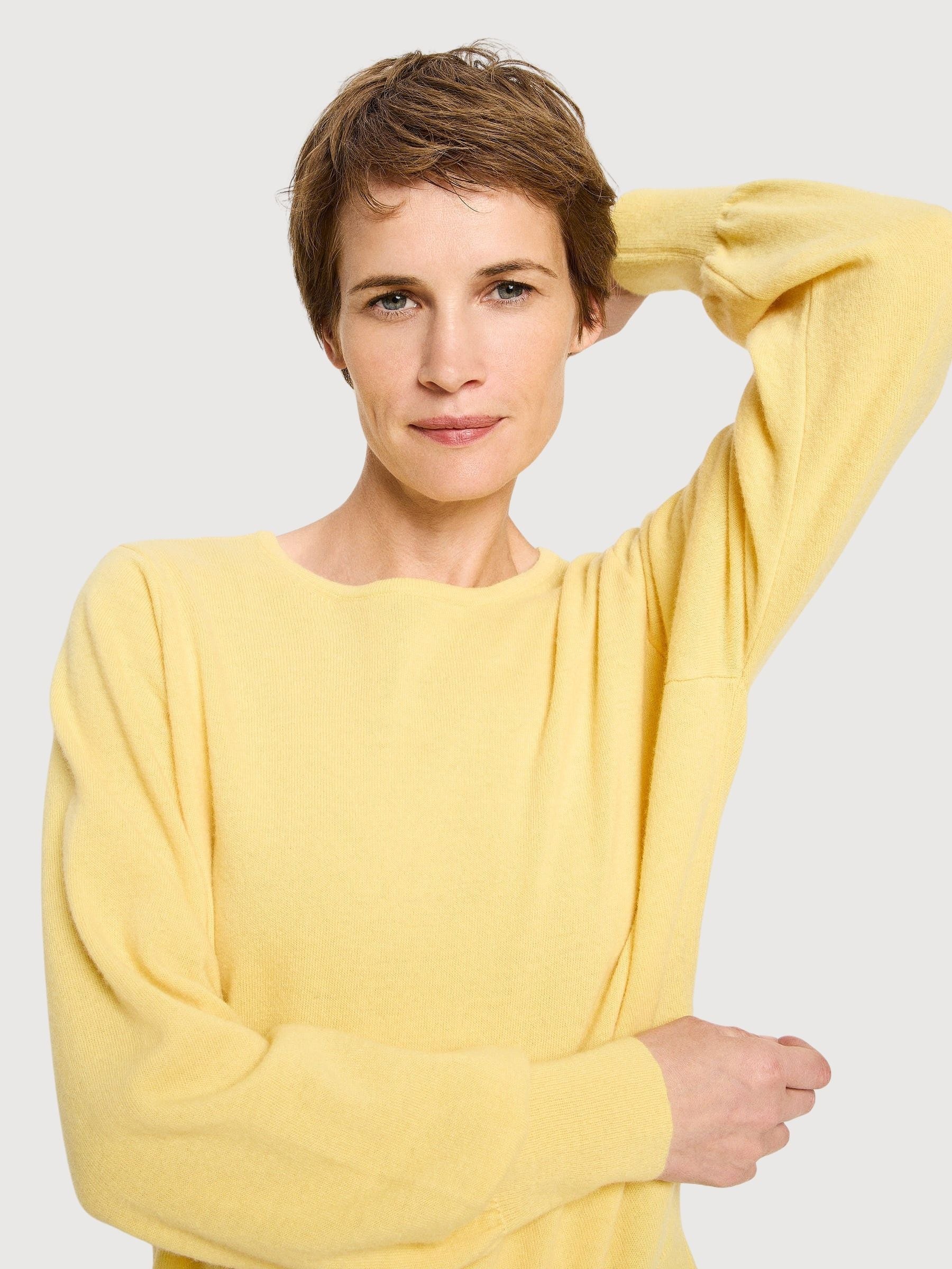 Pullover Girocollo Giallo Donna Cashmere | Lanius