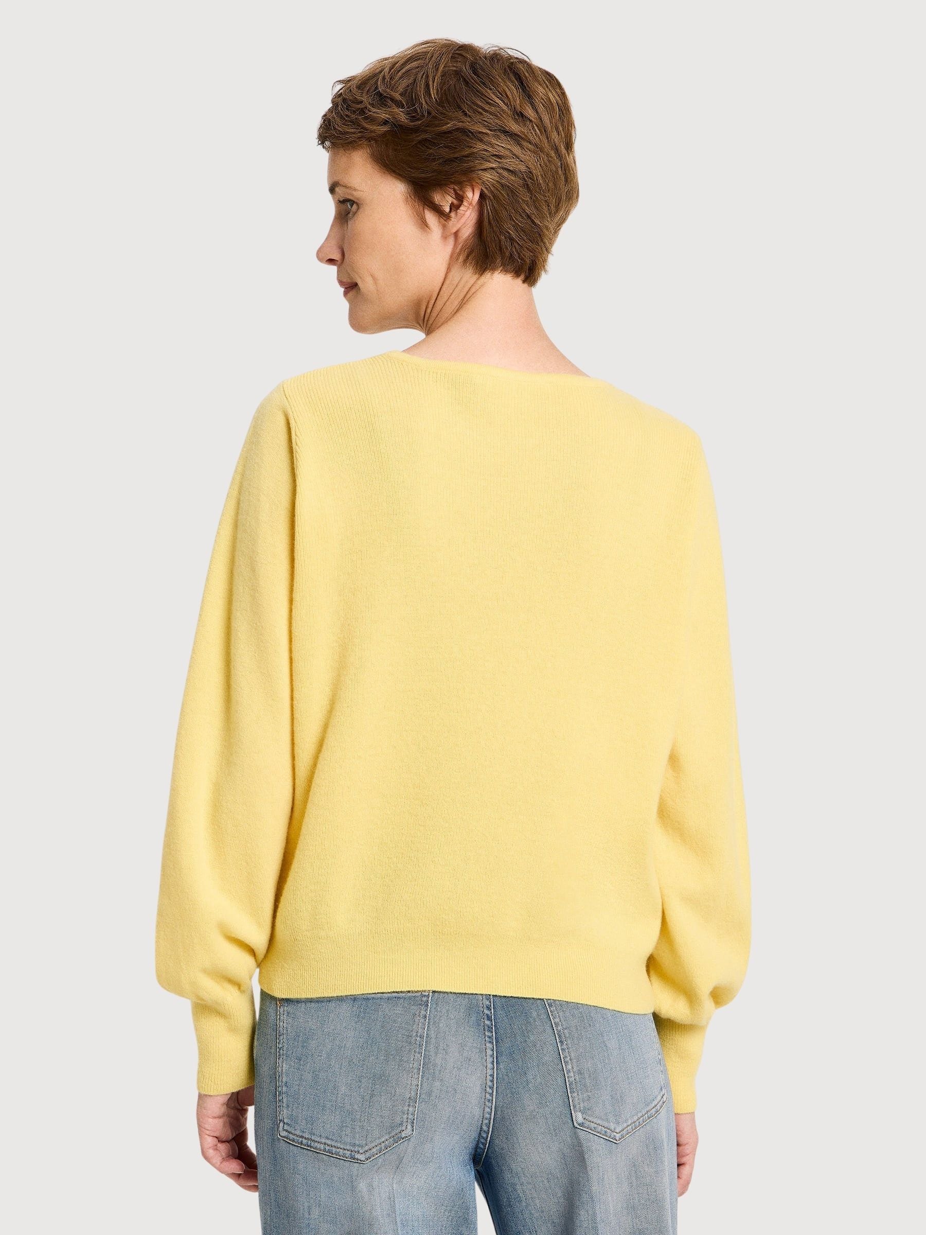 Pullover Girocollo Giallo Donna Cashmere | Lanius