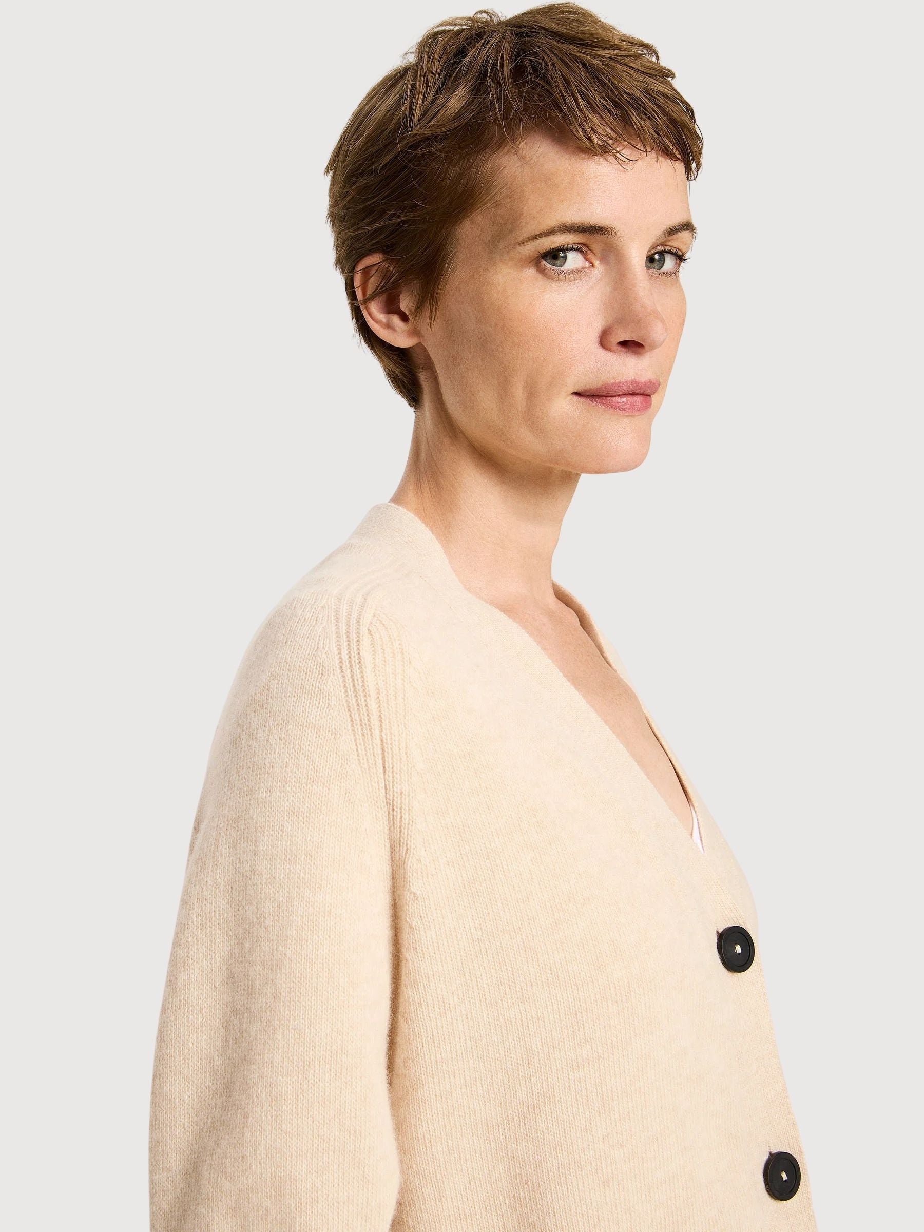 Cardigan Strick Beige Woman | Lanius