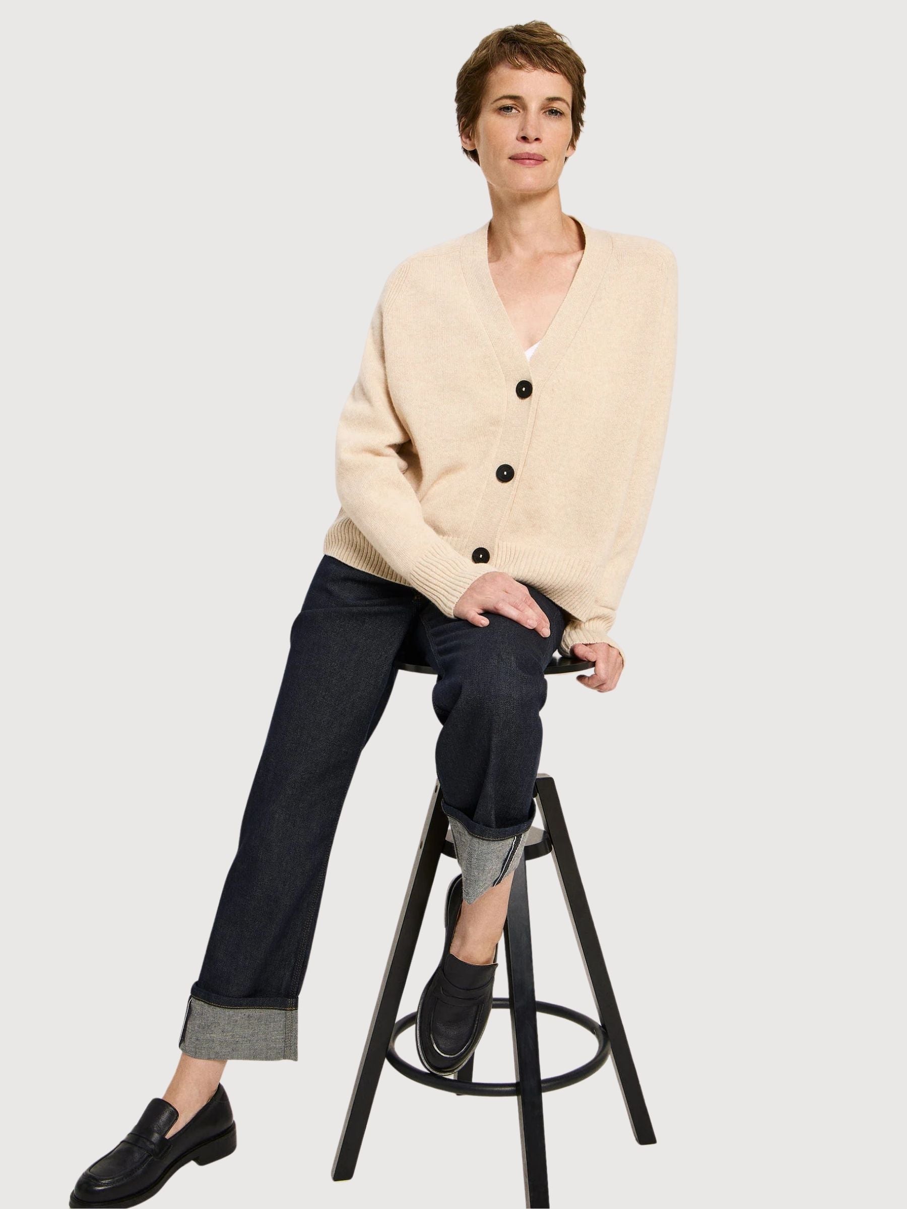 Cardigan Strick Beige Woman | Lanius