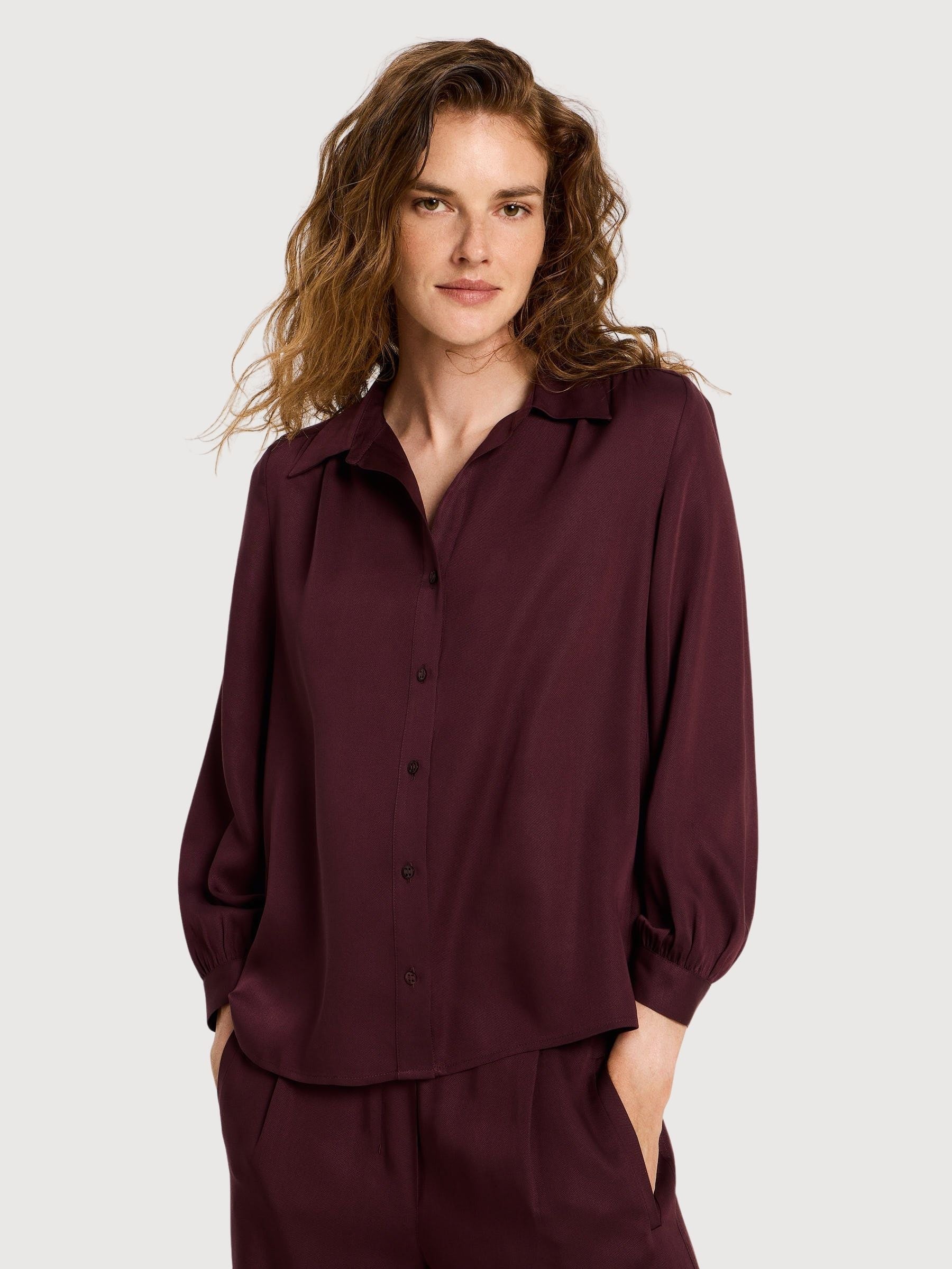 Bluse Tencel Rot Frau | Lanius