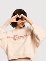 Sweatshirt statement beige woman | LANIUS