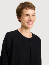 Fledermaus Pullover GOTS Schwarz