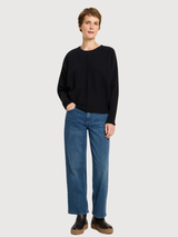 Fledermaus Pullover GOTS Schwarz