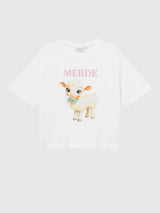 T-Shirt Vadstena Lamb White Cotton | DEDICATED