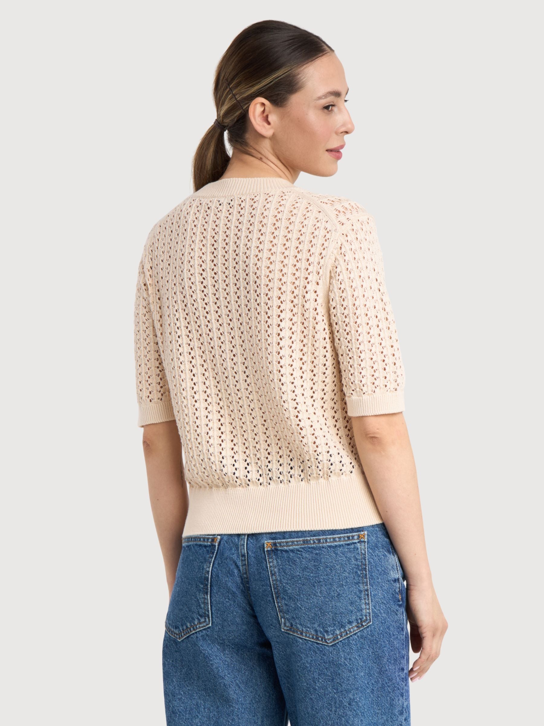 KnittedShirt Flen Crochet VanillaWhite | Dedicated