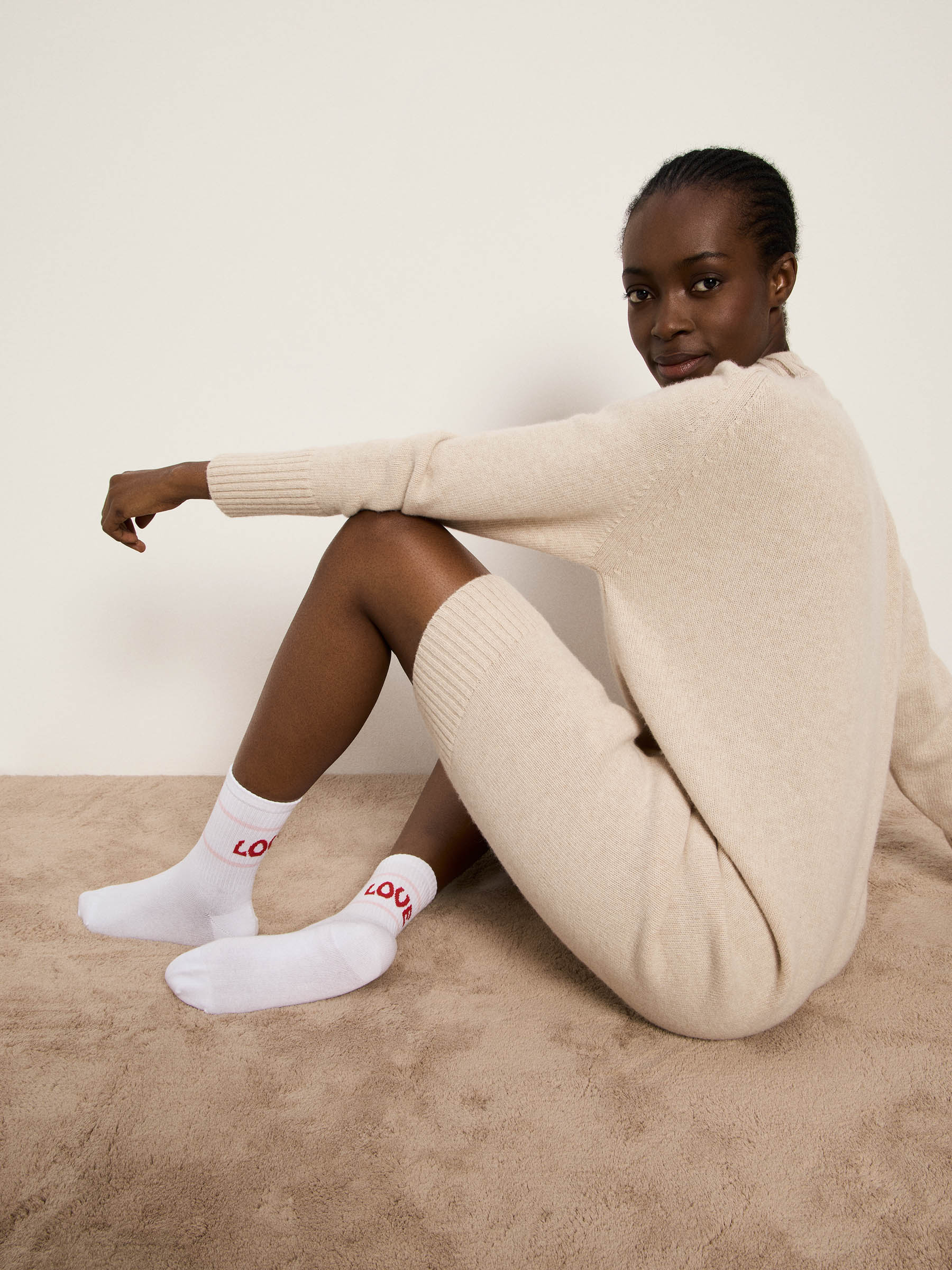 Socken Liebe Weiß Unisex Baumwolle | Lanius