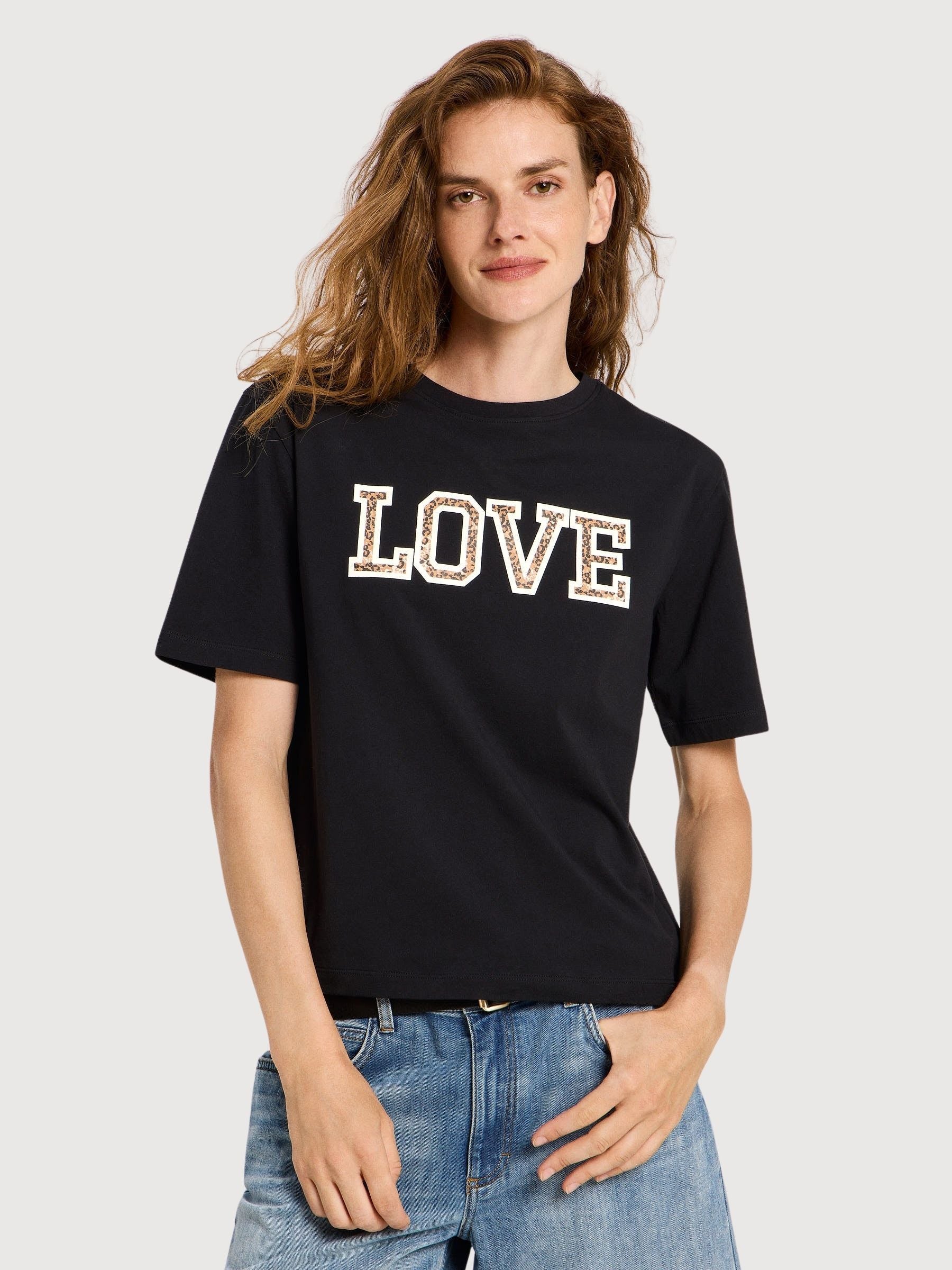 Shirt Love Schwarze Frau Gots Baumwolle | Lanius