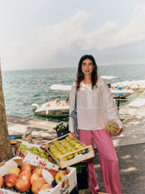 Blouse Oversized White Gots Linen | Lanius