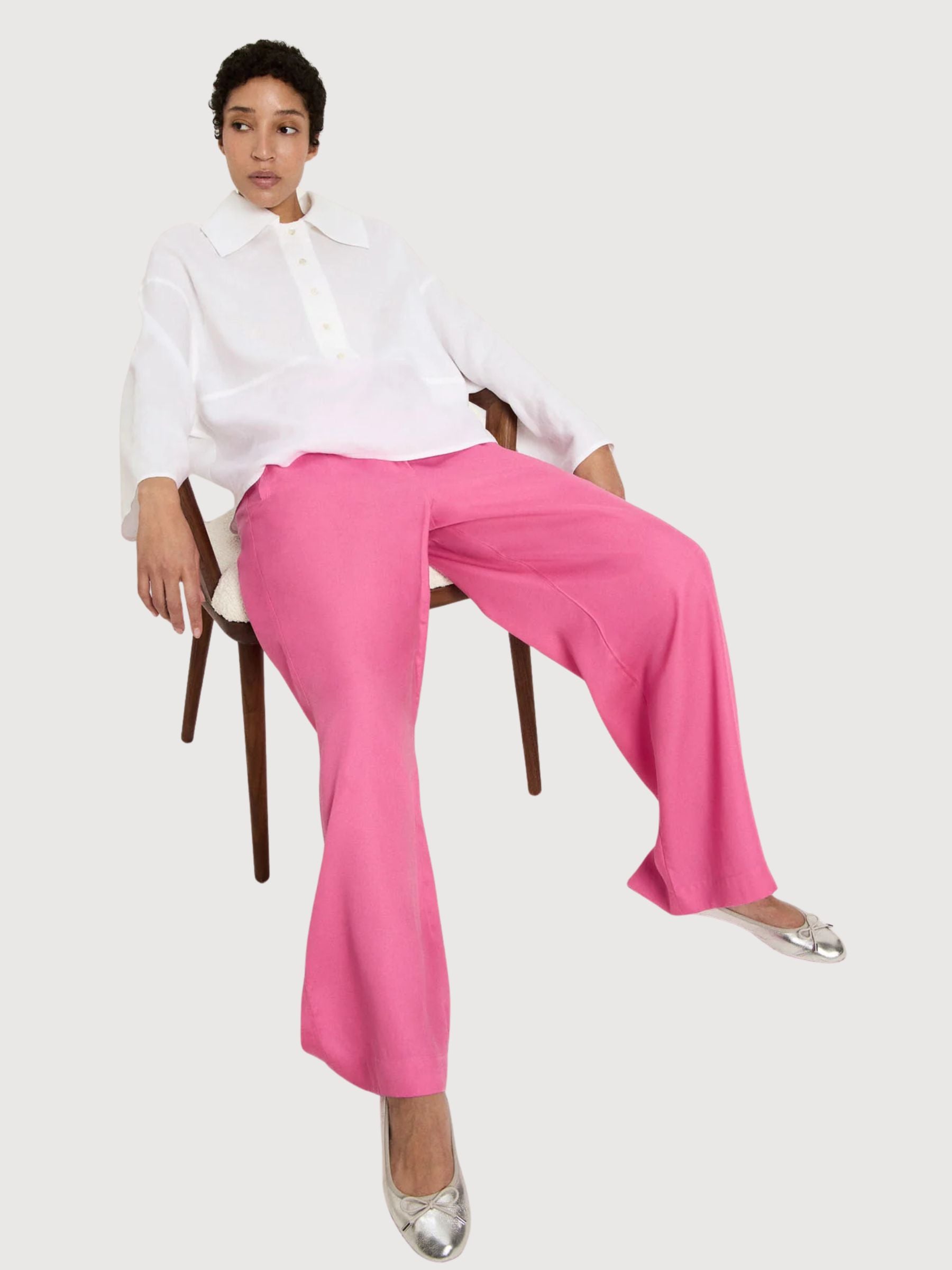 Blouse Oversized White Gots Linen | Lanius