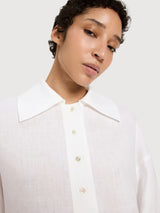 Blouse Oversized White Gots Linen | Lanius