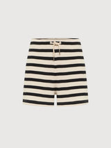 Shorts Donna Rigati Cotone Nero/Crema | Lanius