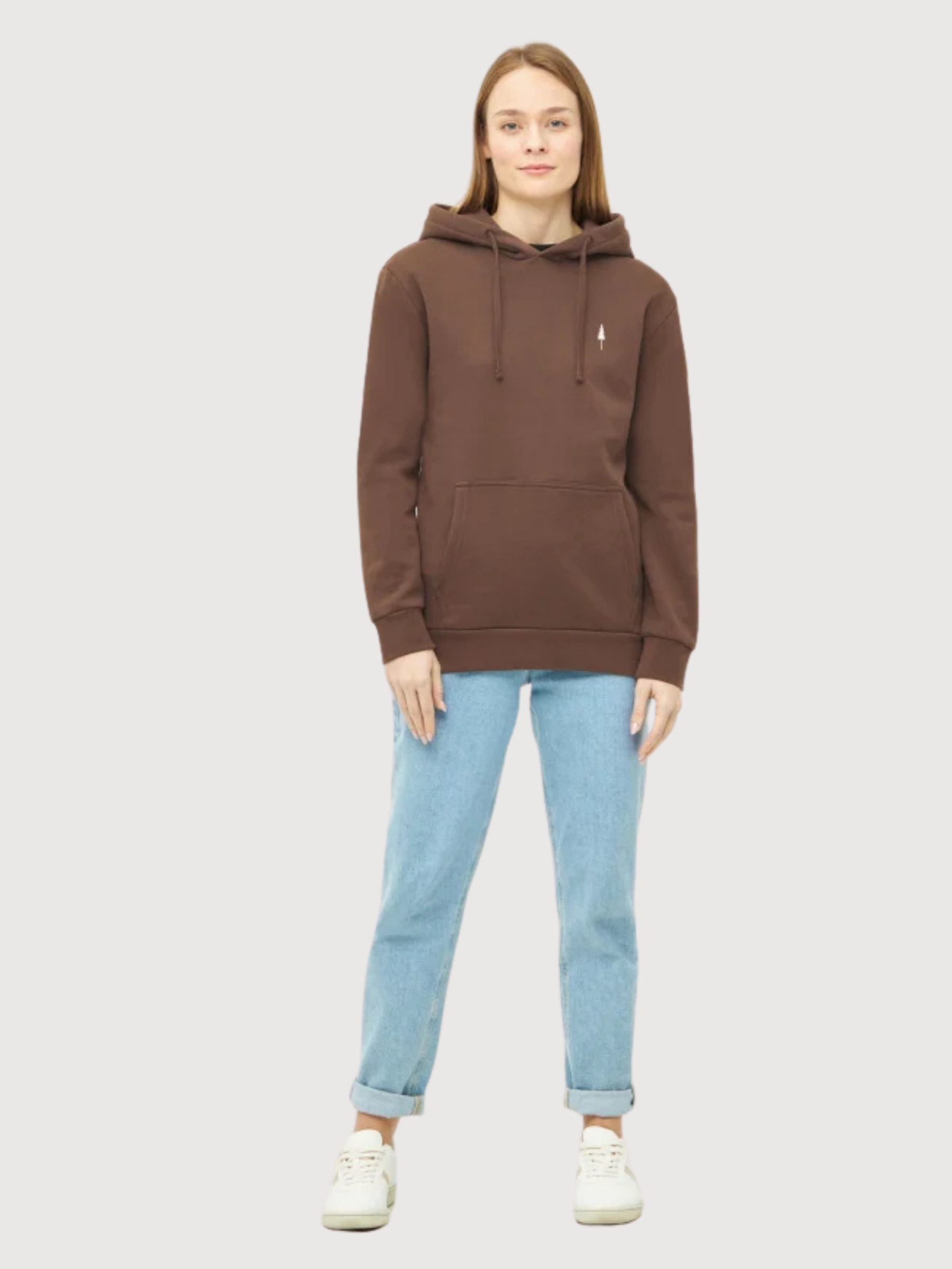 Tree Relaxed Brown Organic Cotton Hoodie | NIKIN