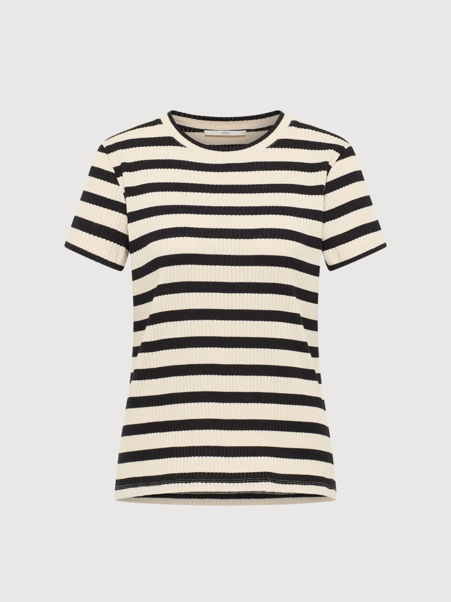 Camicia a righe donna nera/crema | Lanius