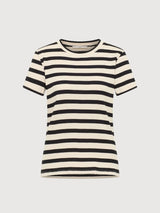 Shirt With Stripes Woman Black/Creme | Lanius