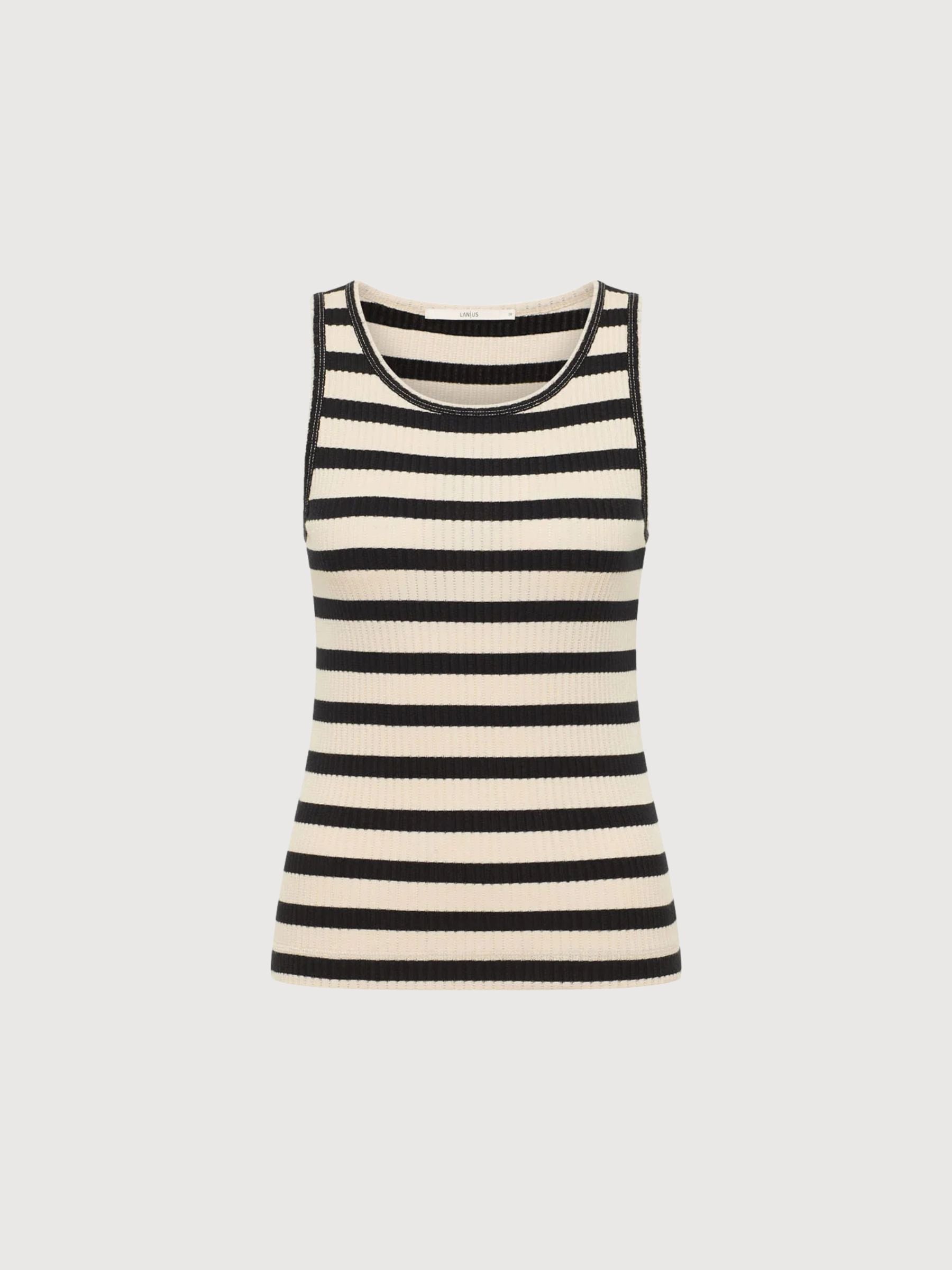 Canotta a righe Nero/Crema | Lanius