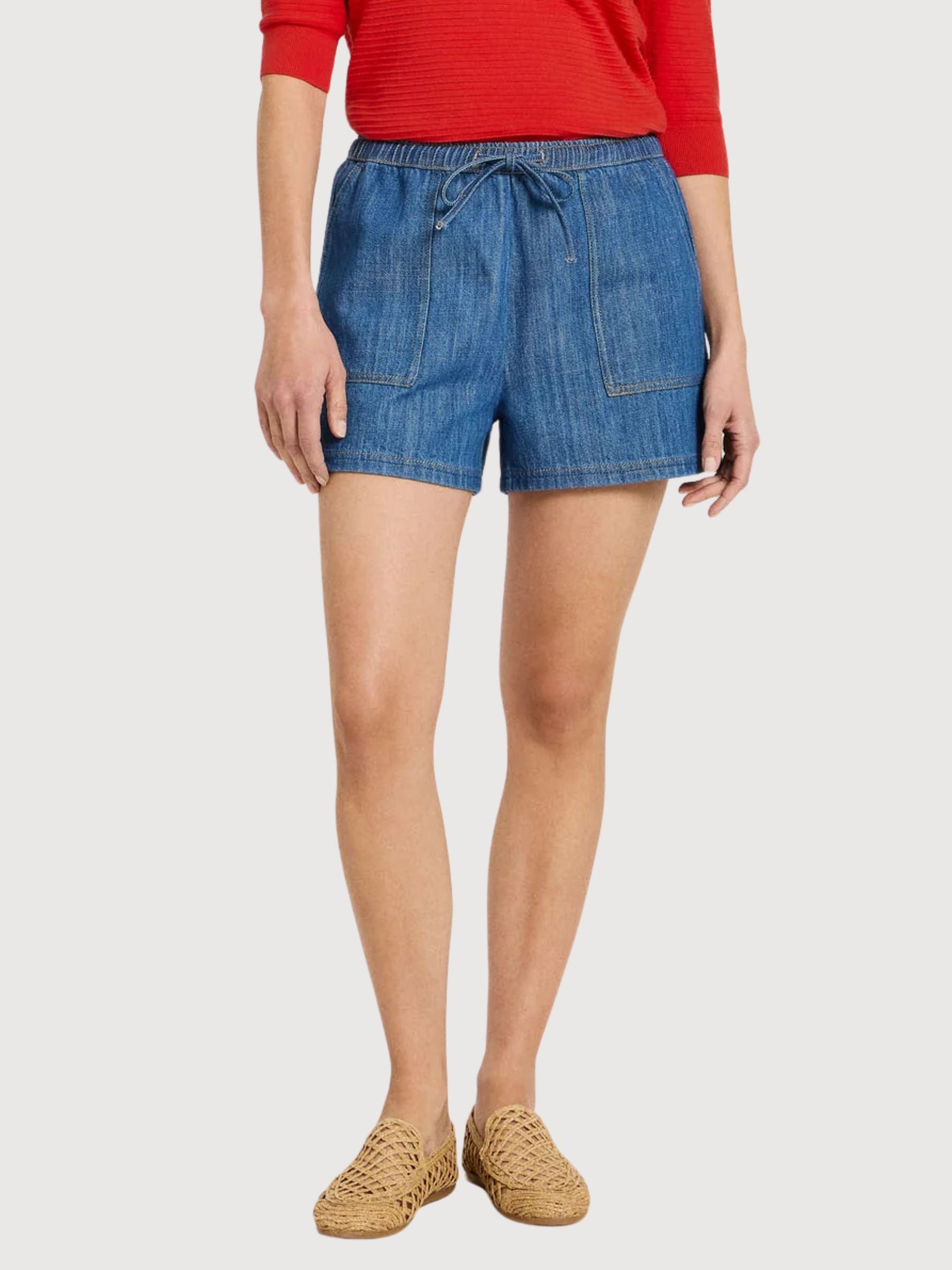 Jeansshorts, mittelblau, Denim, Baumwolle | Lanius