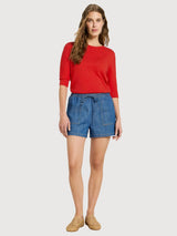 Shorts Jean Mid Blue Denim Gots Cotton | Lanius