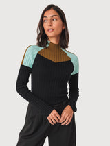 Pullover Maritza Black Gots Cotton Woman | Skfk