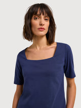 Halbärmeliges T-shirt Night Blue Bio-Baumwolle | Lanius