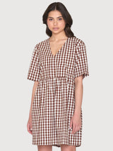Dress Cross Over Brown Organic Cotton | Knowledge Cotton Apparel