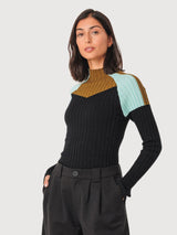Pullover Maritza Black Gots Cotton Woman | Skfk