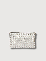 Lexi Silver Woven Classic Leather bag | O My bag