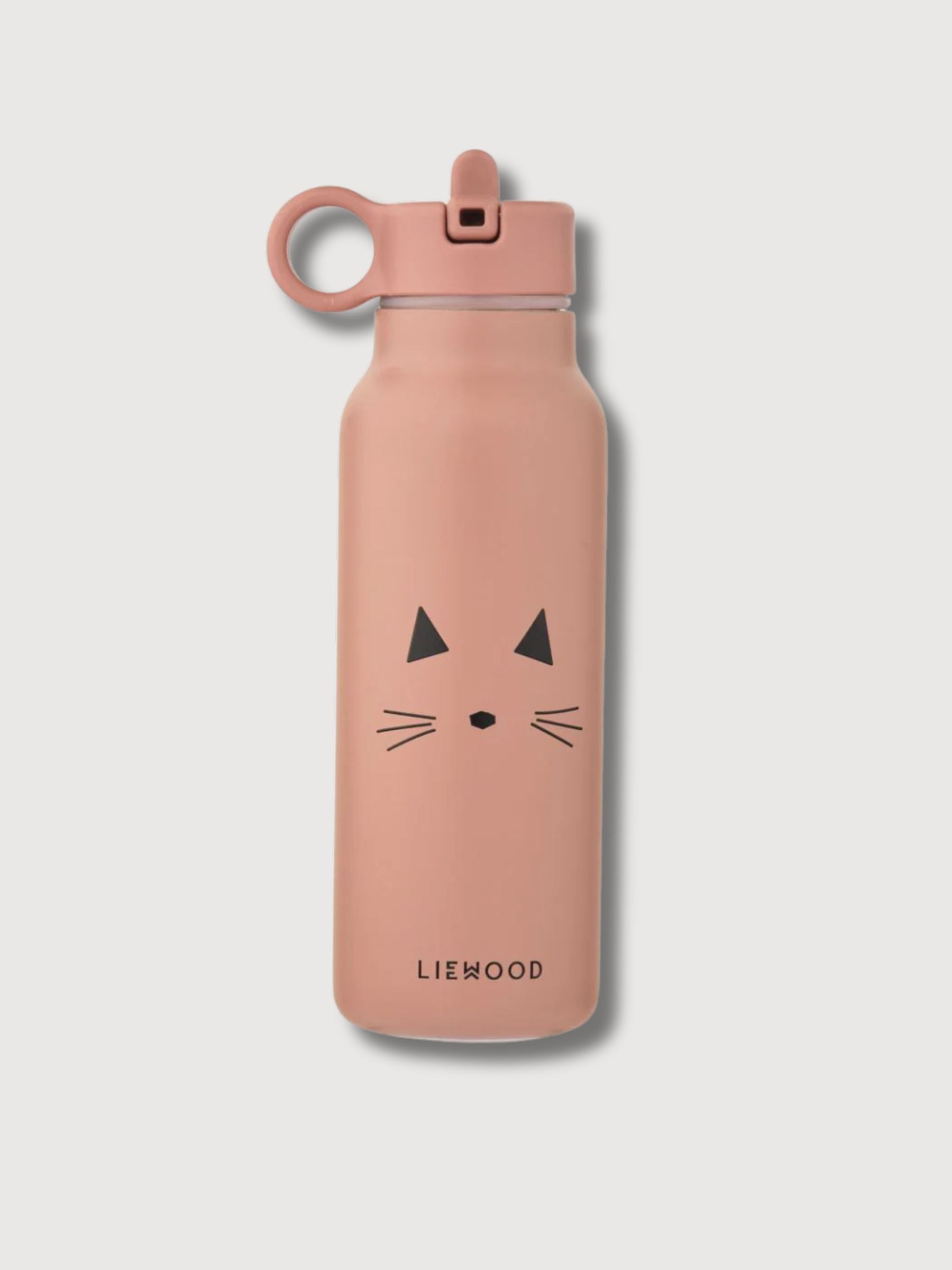 Falk Steel Water Bottle Cat Dark Rose | Liewood