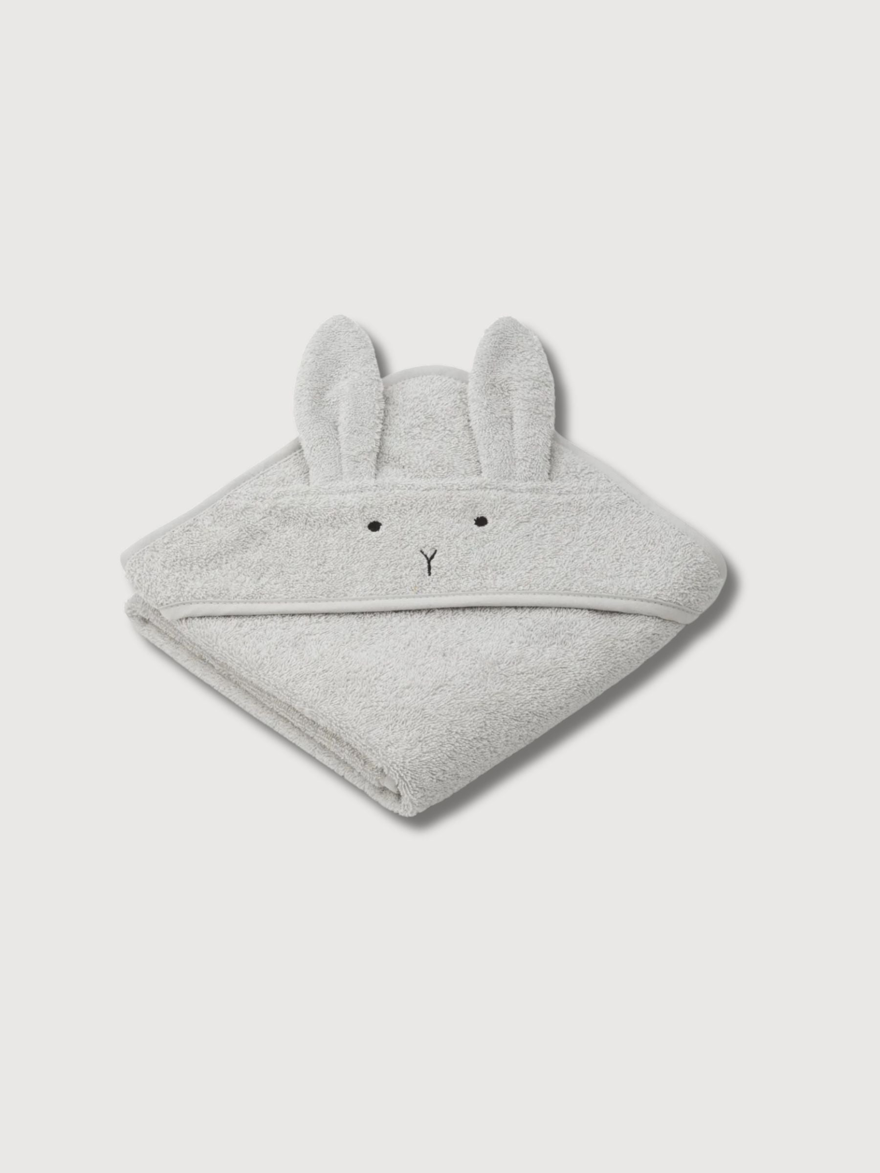 Albert Hooded Baby Towel Rabbit Grey | Liewood