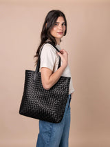 Georgia Black Woven Classic Leder | O My Bag