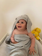 Albert Hooded Baby Towel Rabbit Grey | Liewood