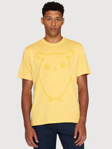 T-Shirt Big Owl Gelb aus Bio-Baumwolle | Knowledge Cotton Apparel