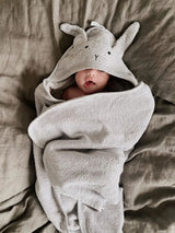 Albert Hooded Baby Towel Rabbit Grey | Liewood