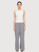 Trouser Striped Rib Woman InkBlue/white | Mazine