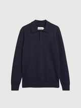 Longsleeves Knit Poloshirt Night Sky | Armedangels