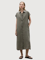 Kleid Amatista Braun aus Leinen | Ecoalf
