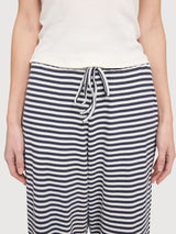 Trouser Striped Rib Woman InkBlue/white | Mazine