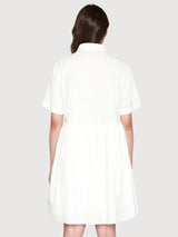 Dress Seersucker White Organic Cotton | Knowledge Cotton Apparel