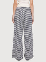 Trouser Striped Rib Woman InkBlue/white | Mazine