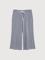 Pantaloni a coste a righe da donna, blu inchiostro/bianco | Mazine