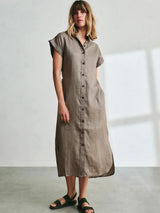 Dress Amatista Brown in Linen | Ecoalf