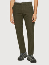 Pantaloni Chino Flanella Verde Oliva Uomo | Knowledge Cotton Apparel