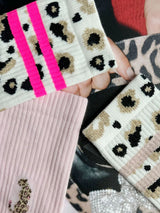 Socks Animal Glitter Leo Allover Pink | Ooley