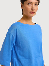 Maglietta azzurra in canapa e cotone organico | Lanius