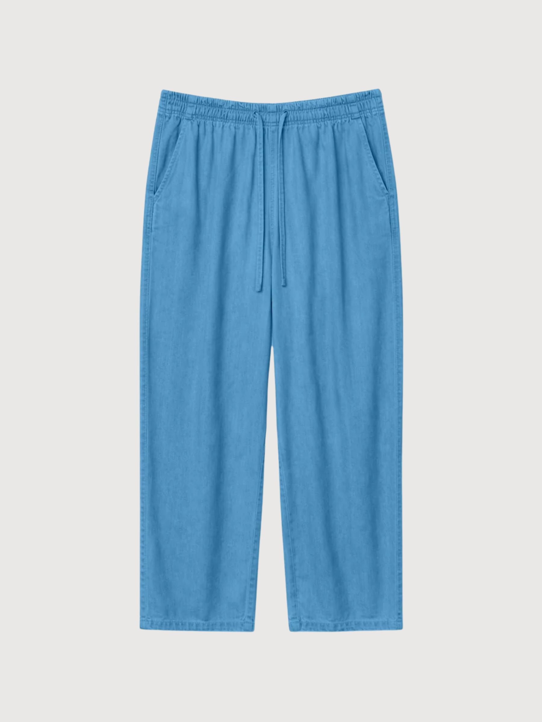 Pantaloni da donna in Tencel con coulisse, blu scuro lavato | Mazine